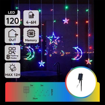 Aigostar - Guirlande solaire LED 120xLED/8 fonctions 3x0,6 m 500 mAh IP65 multicolore