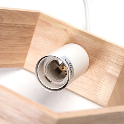 Aigostar - Hängeleuchte aus Kiefernholz mit Kabelaufhängung 1xE27/60W/230V