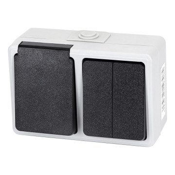 Aigostar - Haushalts-Wechselstromschalter mit Steckdose 250V/16A IP54