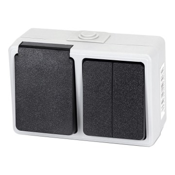 Aigostar - Interrupteur domestique pour courant alternatif avec prise 250 V/16 A IP54