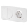Aigostar - Interrupteur double n° 5 et prise Schuko 230 V avec cadre blanc