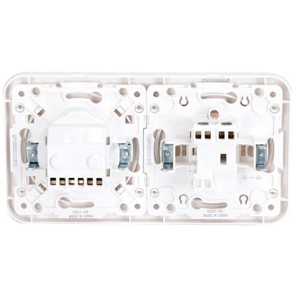 Aigostar - Interrupteur unipolaire n° 1 et prise SCHUKO 230 V avec enjoliveur, blanc