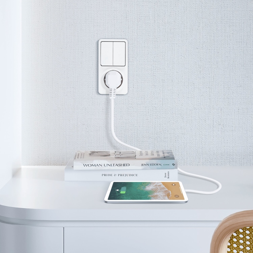 Aigostar - Interruttore domestico 2P con presa 1x10A/250V SCHUKO