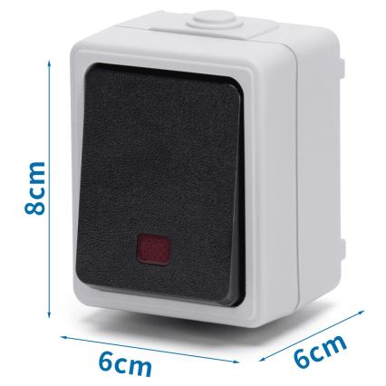Aigostar - Interruttore a 1 pulsante IP54