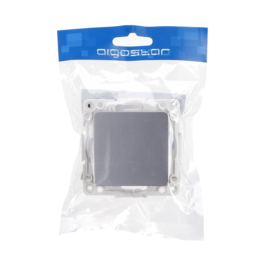 Aigostar - Interruttore a croce senza cornice n. 7, finitura argento