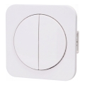 Aigostar - Interruttore doppio con cornice n. 5, bianco
