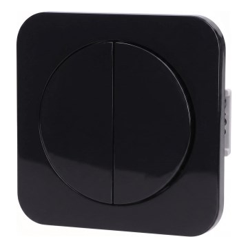 Aigostar - Interruttore doppio con cornice n. 5, nero