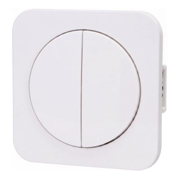 Aigostar - Interruttore doppio con cornice n. 6+6 bianco