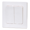 Aigostar - Interruttore doppio con placca n. 5, bianco
