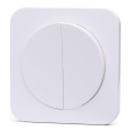 Aigostar - Interruttore doppio con placca n. 6, bianco