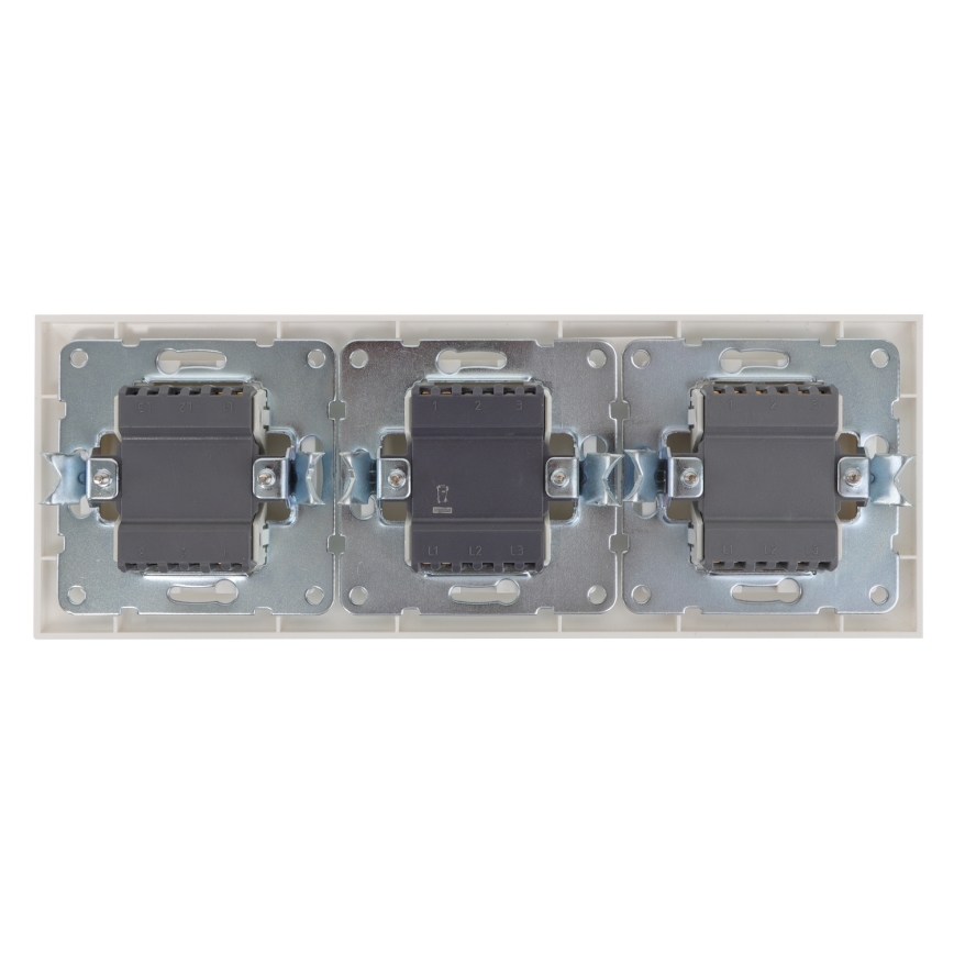 Aigostar - Interruttore doppio n. 6+6 e 2x interruttore singolo n. 1 bianco