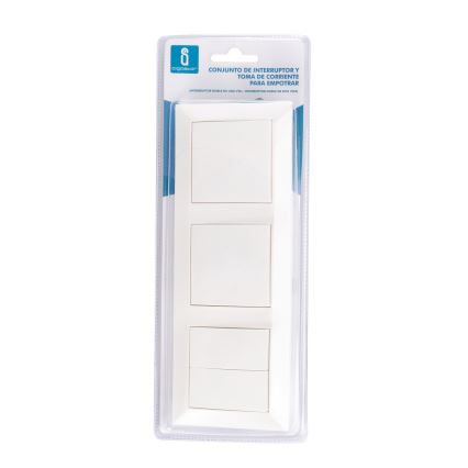 Aigostar - Interruttore doppio n. 6+6 e 2x interruttore singolo n. 1 bianco