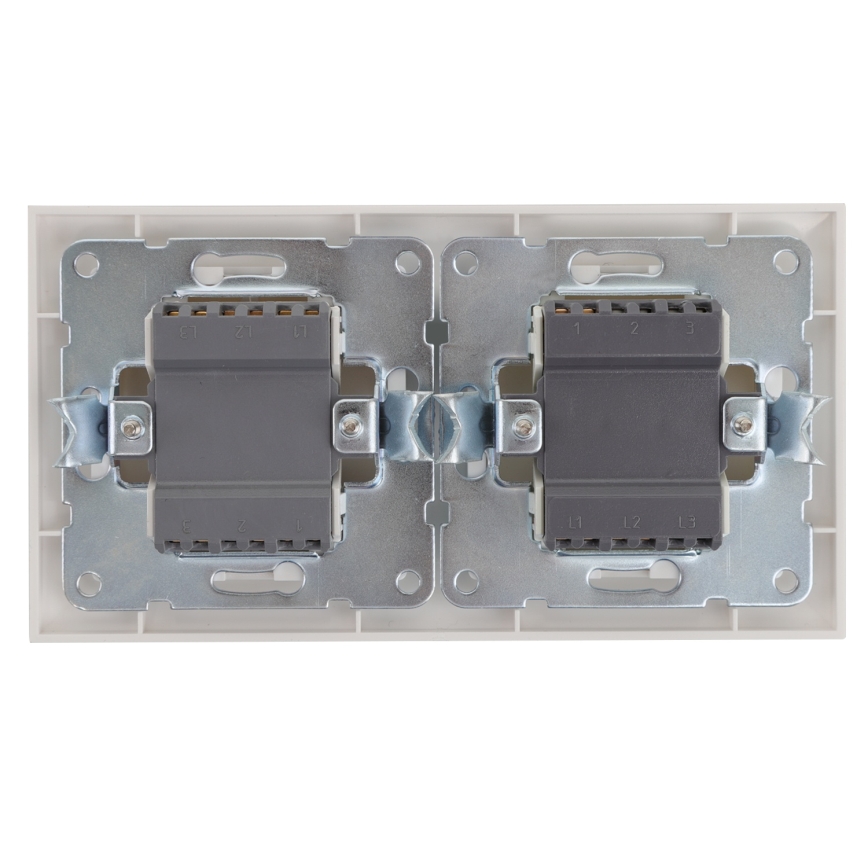 Aigostar - Interruttore doppio n. 6+6 e interruttore singolo n. 1 con cornice bianca