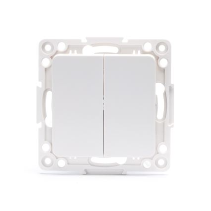Aigostar - Interruttore doppio per scale senza cornice n. 6, bianco