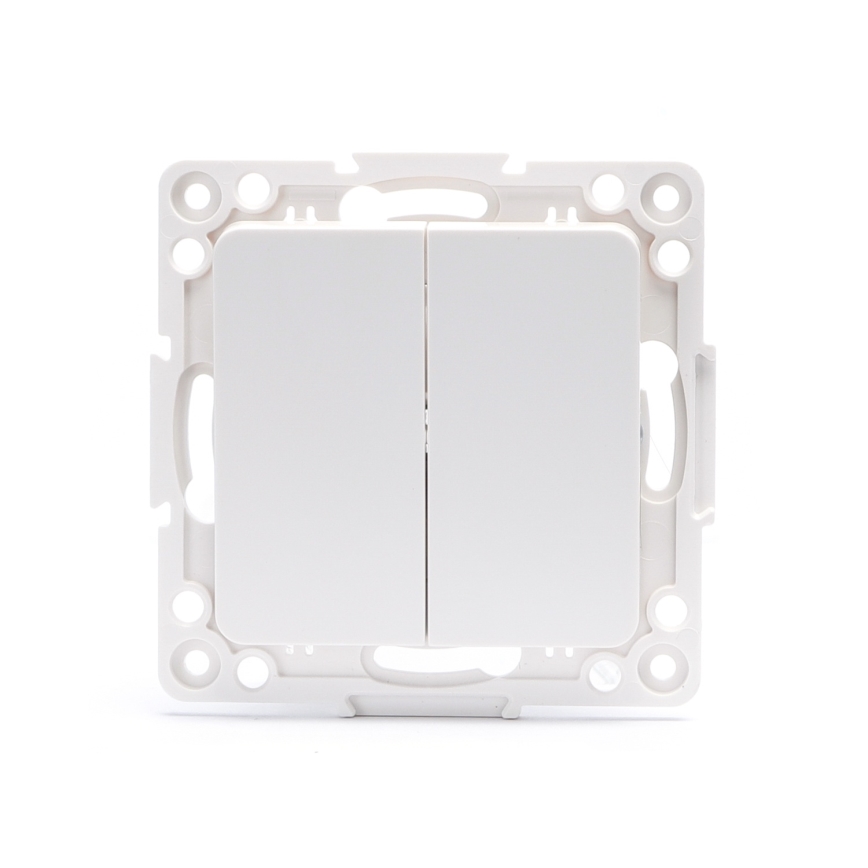 Aigostar - Interruttore doppio per scale senza cornice n. 6, bianco