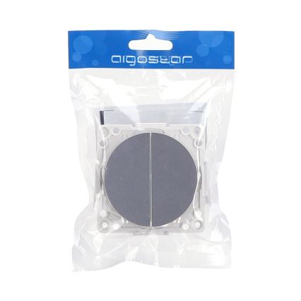 Aigostar - Interruttore doppio senza cornice č. 6 + 6 argento