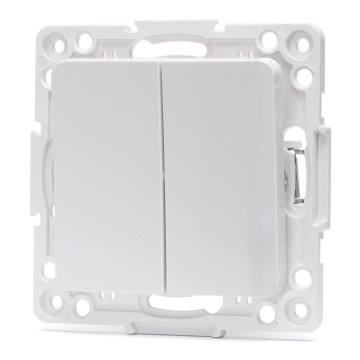 Aigostar - Interruttore doppio senza cornice, modello 6+6, bianco