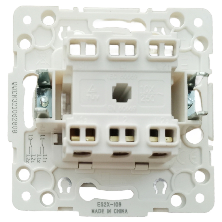 Aigostar - Interruttore doppio senza cornice n. 1 argento