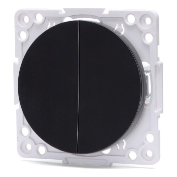 Aigostar - Interruttore doppio senza cornice n. 1 nero