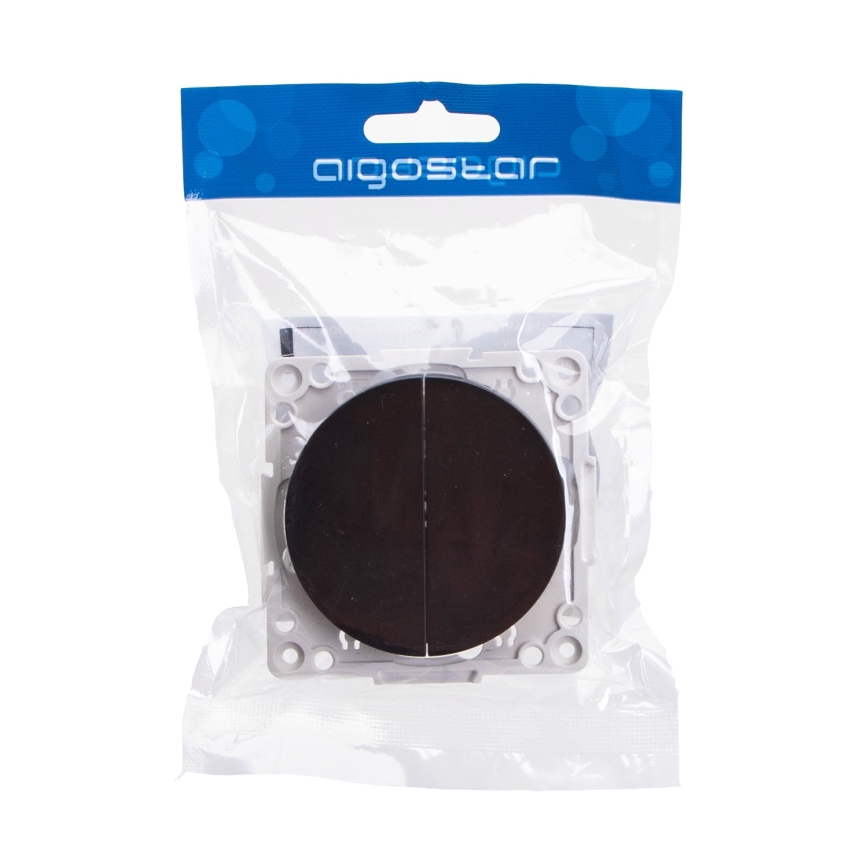 Aigostar - Interruttore doppio senza cornice n. 5, nero