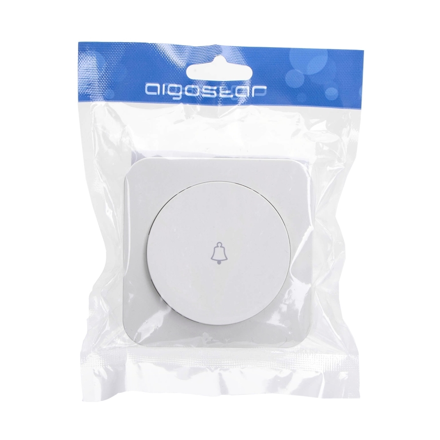 Aigostar - Interruttore singolo con cornice per campanello, bianco