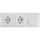Aigostar - Interruttore triplo n. 3 e 2 prese Schuko 230 V con cornice, bianco