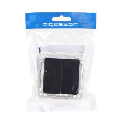 Aigostar - Interruttore unipolare senza cornice n. 6, nero