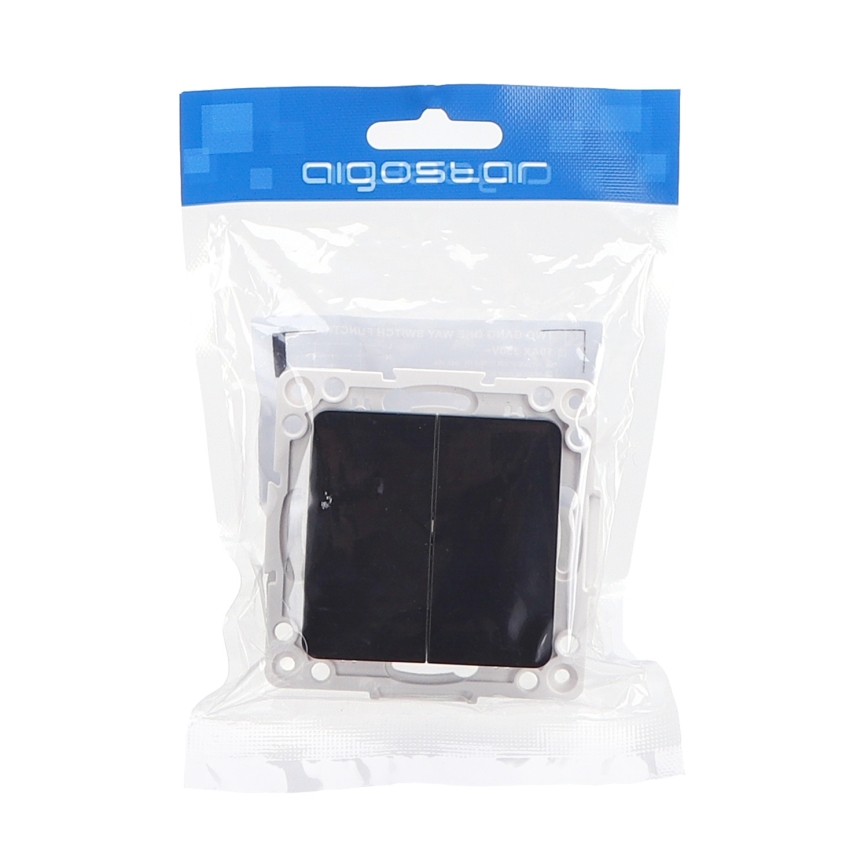 Aigostar - Interruttore unipolare senza cornice n. 6, nero