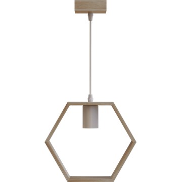 Aigostar - Lampada a sospensione su cavo 1xE27/60W/230V beige