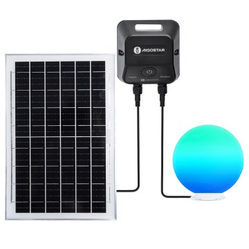 Aigostar - Lampada da esterno LED RGBW dimmerabile MESH, 35 W, 3,7 V, 4000 mAh, 2700–6500 K, IP65, Ø 50 cm + telecomando