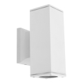 Aigostar - Lampada da parete per esterni 2xGU10/230V IP65 bianca squadrata