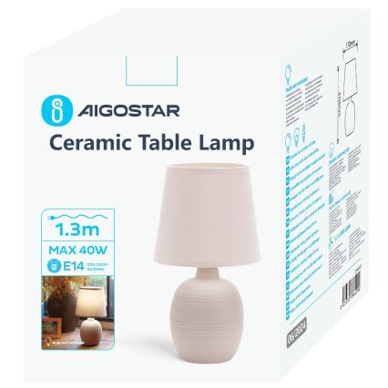 Aigostar - Lampada da tavolo 1xE14/40W/230V beige