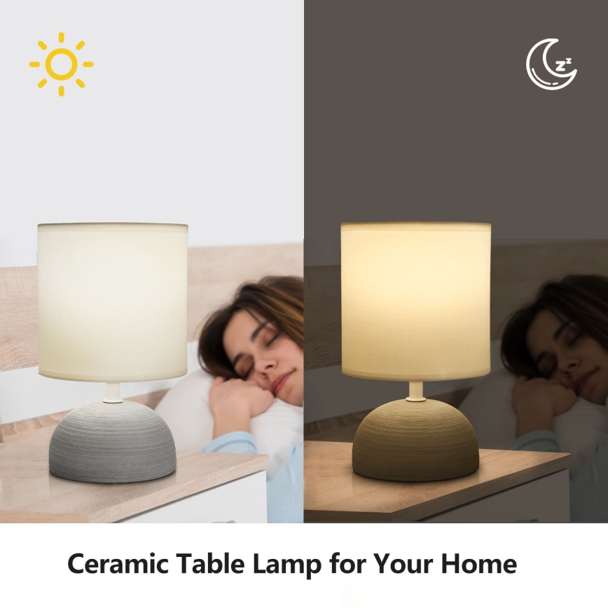 Aigostar - Lampada da tavolo 1xE14/40W/230V grigio/bianco