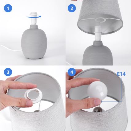 Aigostar - Lampada da tavolo 1xE14/40W/230V grigio