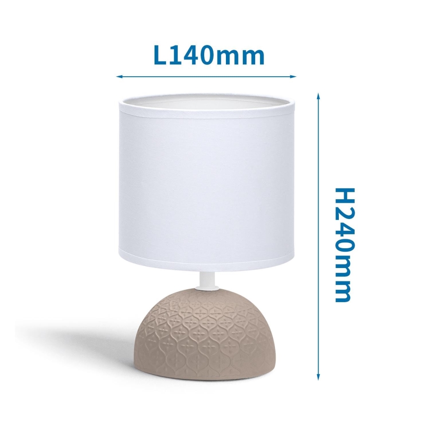 Aigostar - Lampada da tavolo 1xE14/40W/230V marrone/bianco