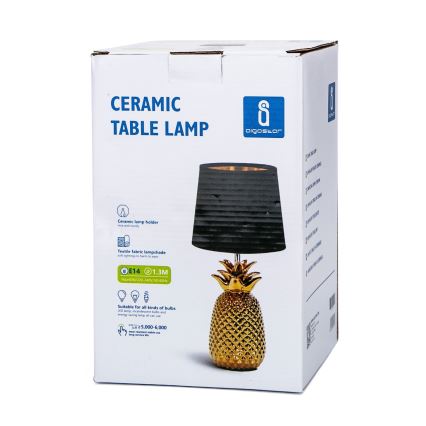 Aigostar - Lampada da tavolo 1xE14/40W/230V oro/nero