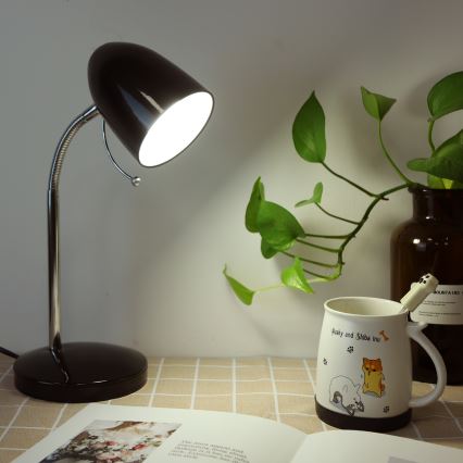 Aigostar - Lampada da tavolo 1xE27/36W/230V nero/cromo lucido