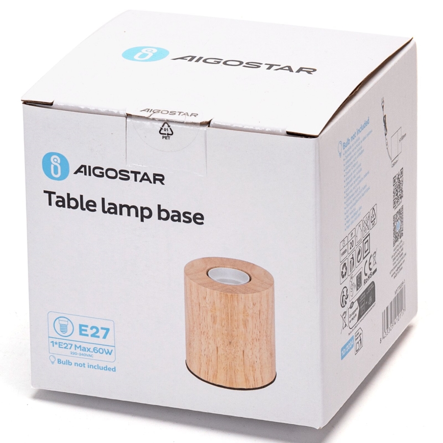 Aigostar - Lampada da tavolo 1xE27/60W/230V albero di caucciù