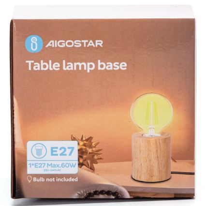 Aigostar - Lampada da tavolo 1xE27/60W/230V albero di caucciù