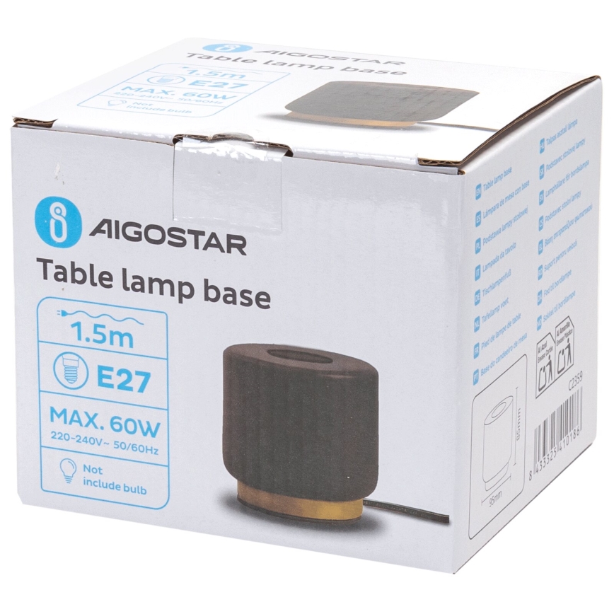 Aigostar - Lampada da tavolo 1xE27/60W/230V nero