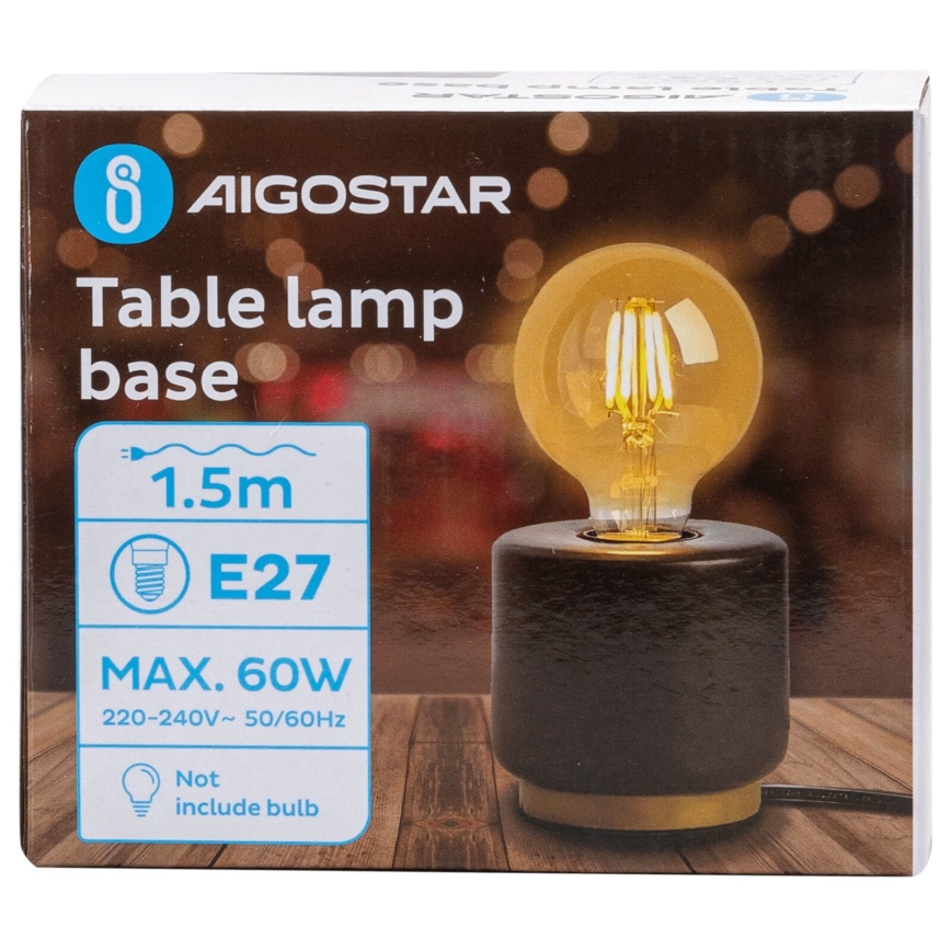Aigostar - Lampada da tavolo 1xE27/60W/230V nero