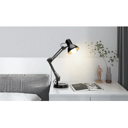 Aigostar - Lampada da tavolo 2in1 1xE27/40W/230V nero