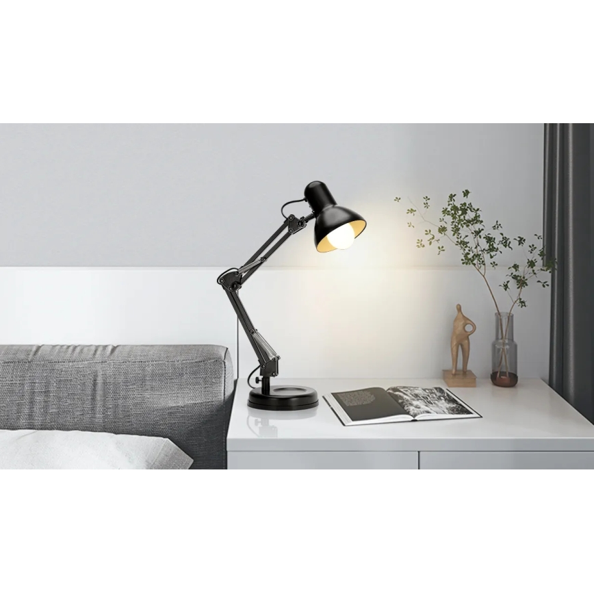 Aigostar - Lampada da tavolo 2in1 1xE27/40W/230V nero