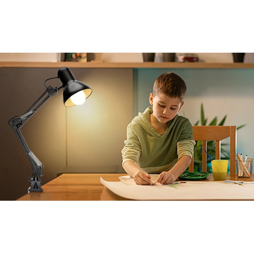 Aigostar - Lampada da tavolo 2in1 1xE27/40W/230V nero