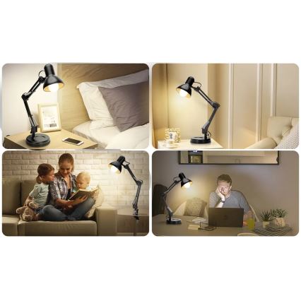 Aigostar - Lampada da tavolo 2in1 1xE27/40W/230V nero