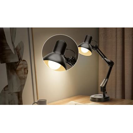 Aigostar - Lampada da tavolo 2in1 1xE27/40W/230V nero