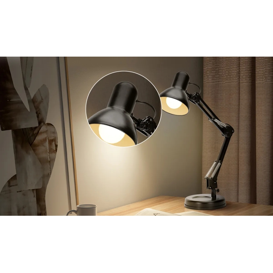 Aigostar - Lampada da tavolo 2in1 1xE27/40W/230V nero