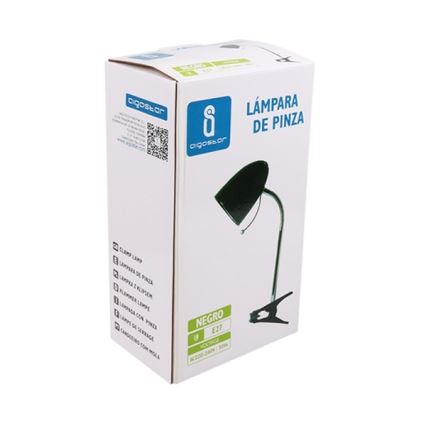 Aigostar -  Lampada da tavolo con morsetto 1xE27/11W/230V nero/cromo lucido