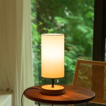 Aigostar - Lampada da tavolo con porta USB 1xE27/40W/230V nera/crema