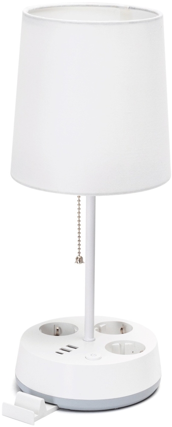Aigostar - Lampada da tavolo con prese di corrente e porte USB 1xE27/60W/230V bianca